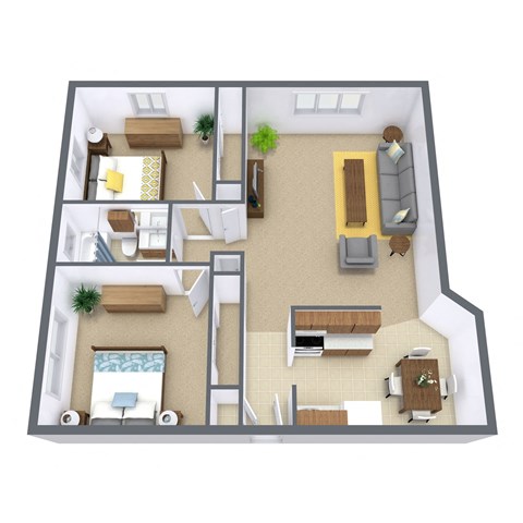 North Manor Apartments in Fargo, ND | Two Bedroom Floor Plan 21A