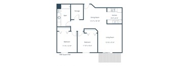 Oxford Apartments | Two Bedroom Floor Plan B