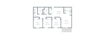 Oxford Apartments | Three Bedroom Floor Plan