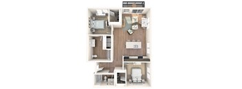 a floor plan of a 1 bedroom apartment at the biltmore apartments in dallas,