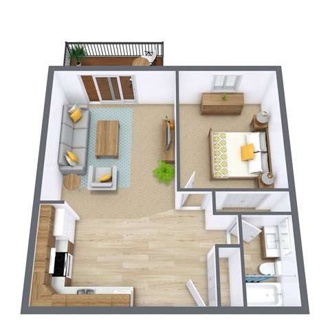 Parkside Apartments in West Fargo, ND | One Bedroom Floor Plan 11A