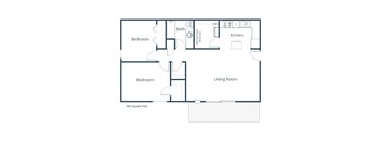 Clearview Apartments in West Fargo, ND | Two Bedroom Floor Plan 21A