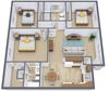 Parkwest Gardens Apartments | Three Bedroom Plan 32A Parkwest Gardens Apartments | Three Bedroom Plan 32A