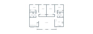 Parkwest Gardens Apartments in West Fargo, ND | Four Bedroom Floor Plan 42A