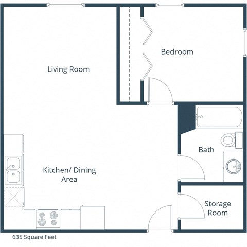 Prairie Park Apartments in West Fargo, ND | One Bedroom Floor Plan 11A