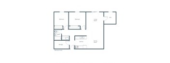 Prairie Park Apartments in West Fargo, ND | Two Bedroom Floor Plan 21B