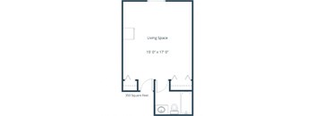 Saddlebrook Apartments in West Fargo, ND | Studio Floor Plan 01A
