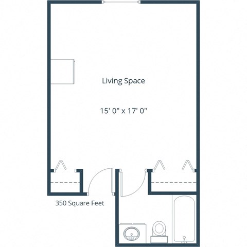 Saddlebrook Apartments in West Fargo, ND | Studio Floor Plan 01A