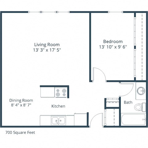 Saddlebrook Apartments in West Fargo, ND | One Bedroom Floor Plan 11A
