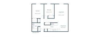 Saddlebrook Apartments in West Fargo, ND | Two Bedroom Floor Plan 21A