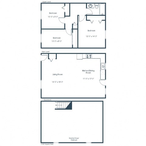 Sheyenne Terrace Townhomes in West Fargo, ND | Three Bedroom Floor Plan 31B