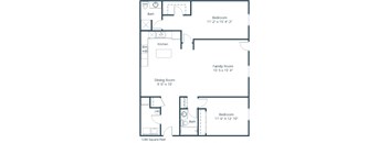 Charleswood Townhomes in West Fargo, ND | Two Bedroom Floor Plan 22A