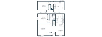Charleswood Townhomes in West Fargo, ND | Two Bedroom Floor Plan 22B