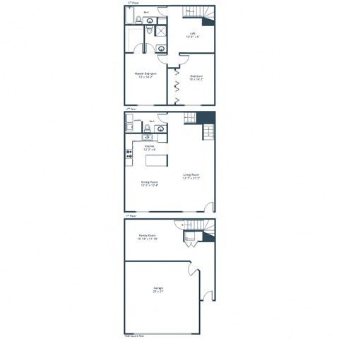 Charleswood Townhomes in West Fargo, ND | Two Bedroom Floor Plan 22D