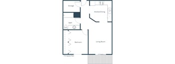 Pinehurst Apartments | One Bedroom Floor Plan B