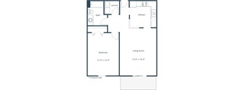 Pinehurst Apartments | One Bedroom Floor Plan D