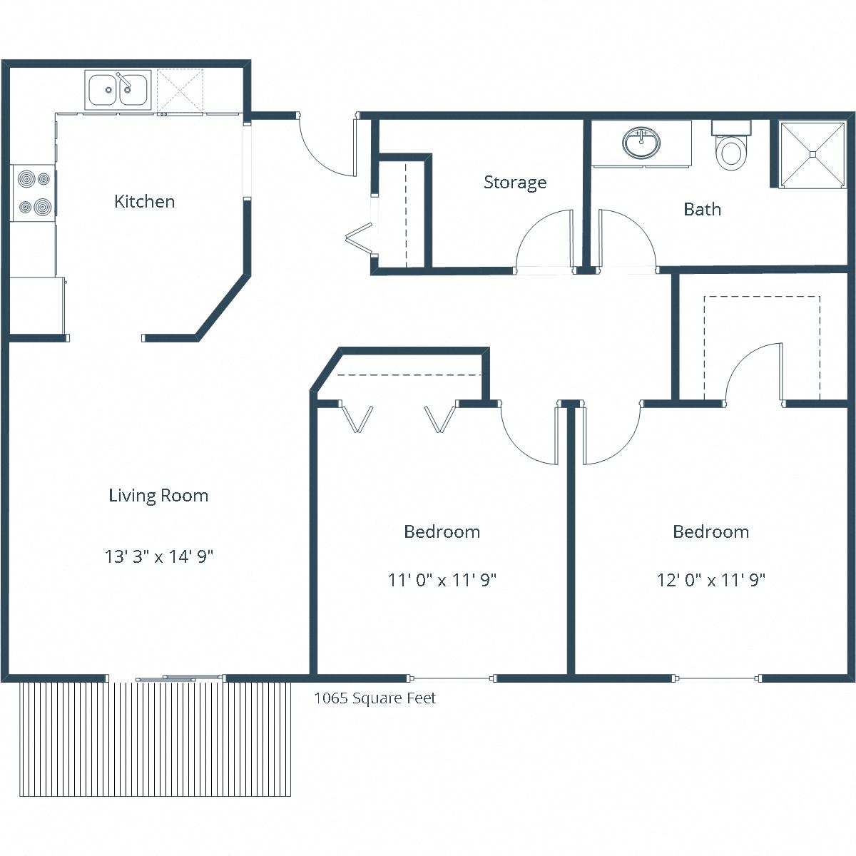 Pinehurst Apartments | Two Bedroom Floor Plan L