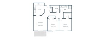 Pinehurst Apartments | Two Bedroom Floor Plan L