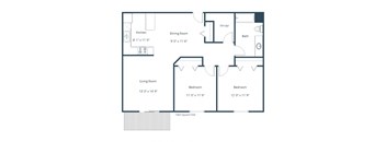 Pinehurst Apartments | Two Bedroom Floor Plan A
