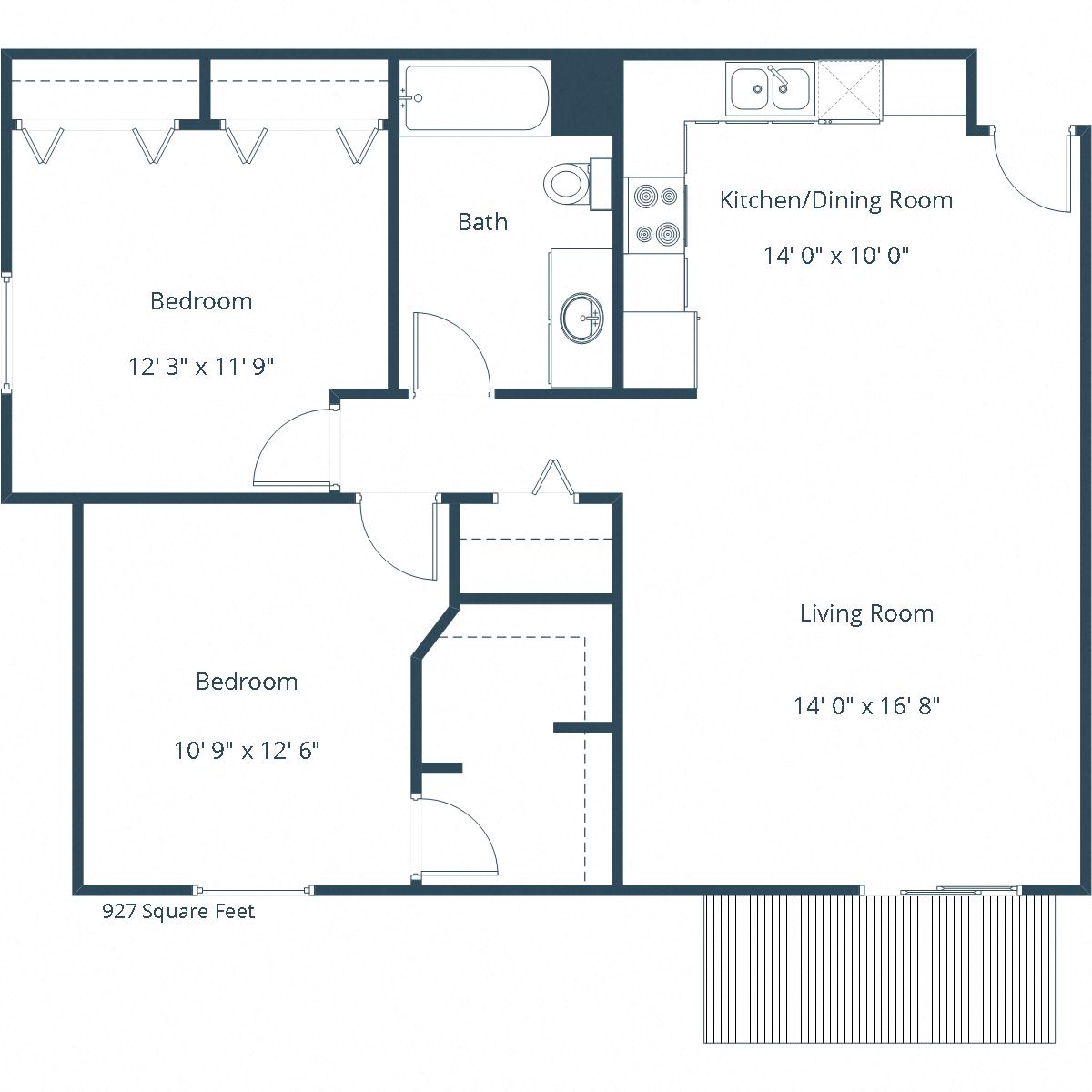 Pinehurst Apartments | Two Bedroom Floor Plan C