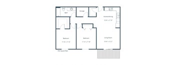 Pinehurst Apartments | Two Bedroom Floor Plan D