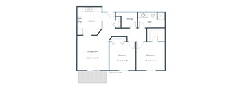 Pinehurst Apartments | Two Bedroom Floor Plan I