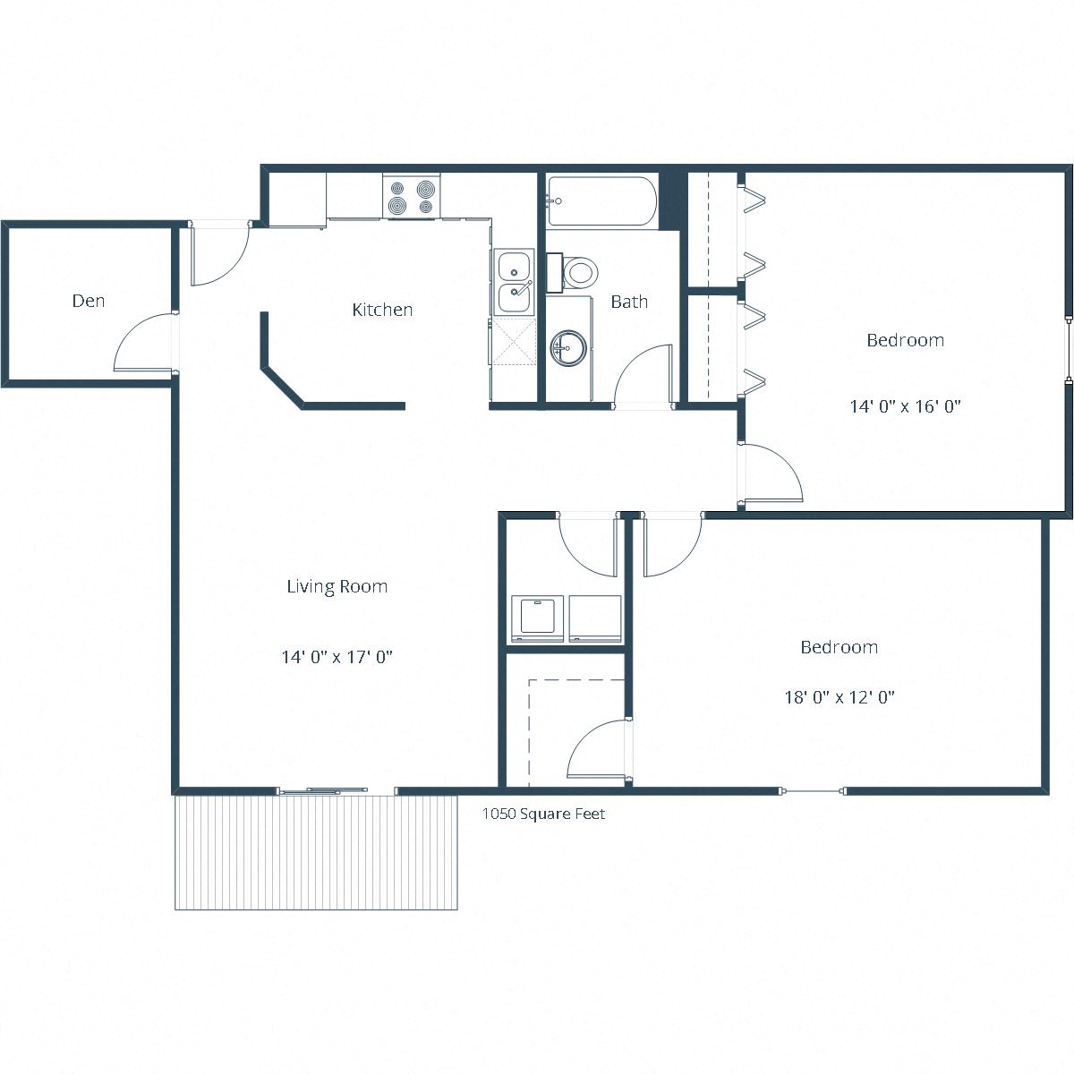 Pinehurst Apartments | Two Bedroom Floor Plan J