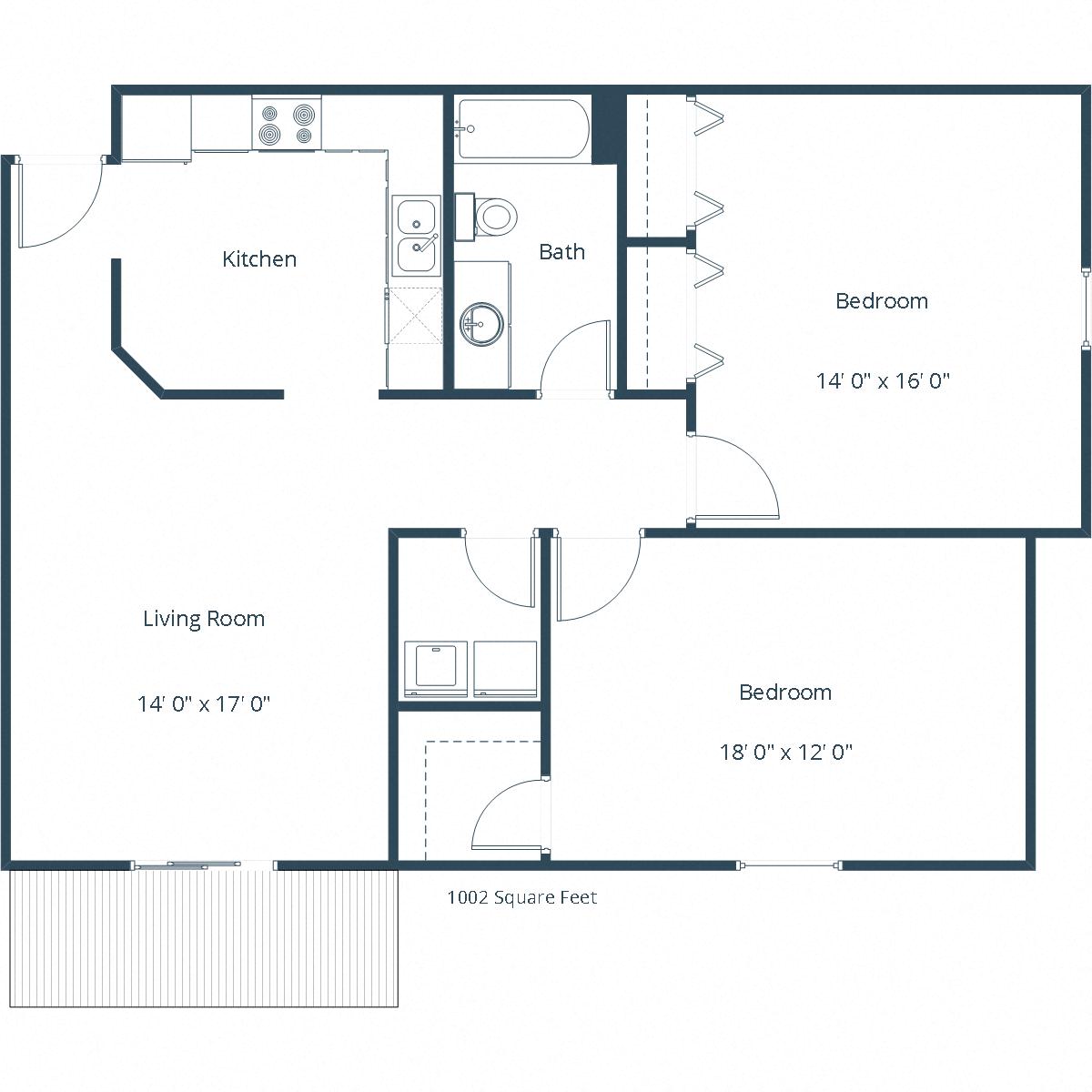Pinehurst Apartments | Two Bedroom Floor Plan X