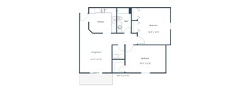 Pinehurst Apartments | Two Bedroom Floor Plan X