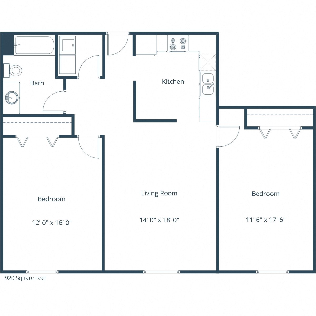 Pinehurst Apartments | Two Bedroom Floor Plan Y