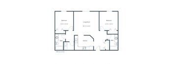 Pinehurst Apartments | Two Bedroom Two Bath Floor Plan A