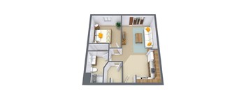 Pinehurst Apartments in Fargo, ND | One Bedroom Floor Plan 11C