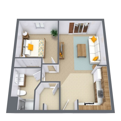 Pinehurst Apartments in Fargo, ND | One Bedroom Floor Plan 11C