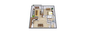 Pinehurst Apartments in Fargo, ND | One Bedroom Floor Plan 11E