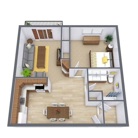 Pinehurst Apartments in Fargo, ND | One Bedroom Floor Plan 11E