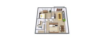 Place One Apartments in Fargo, ND | One Bedroom Floor Plan 11A