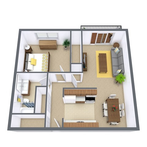 Place One Apartments in Fargo, ND | One Bedroom Floor Plan 11A