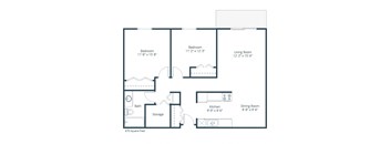 Place One Apartments | Two Bedroom Floor Plan A