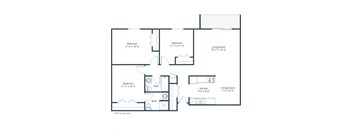 Place One Apartments | Three Bedroom Floor Plan