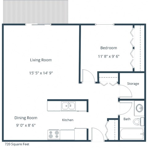 West Court - One Bedroom - Plan 11A