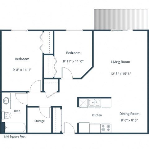 West Court - Two Bedroom - Plan 21A