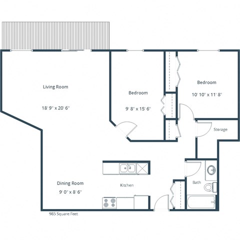 West Court - Two Bedroom - Plan 21D
