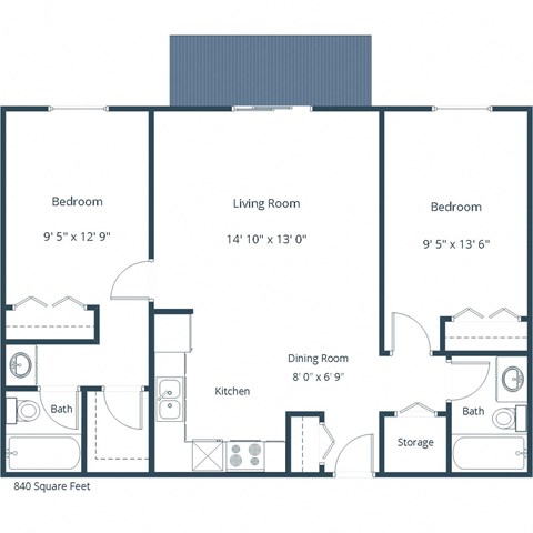 West Court - Two Bedroom - Plan 22A