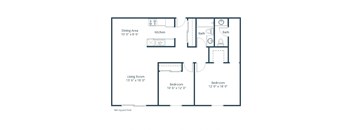 Parkview Estates in Coon Rapids, MN | Two Bedroom Floor Plan 215A