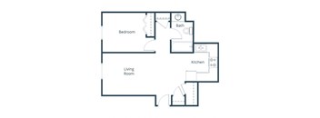 Autumn Apartments in Grand Forks, ND | One Bedroom Floor Plan 11A