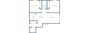 Autumn Apartments in Grand Forks, ND | Two Bedroom Floor Plan 21A