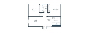 Autumn Apartments in Grand Forks, ND | Two Bedroom Floor Plan 21B