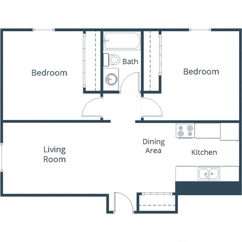 Autumn Apartments in Grand Forks, ND | Two Bedroom Floor Plan 21B