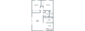 Carling Manor Apartments in Grand Forks, ND | Two Bedroom Floor Plan 22A
