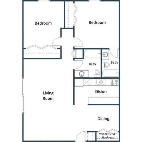 Carling Manor Apartments |Two Bedroom Floor Plan A
